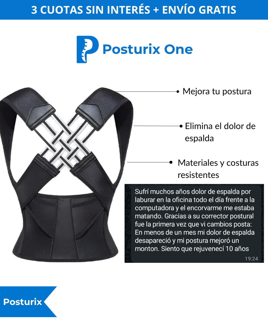Corrector postural + Guía exclusiva: Anti dolor de espalda, cuello y encorvamiento