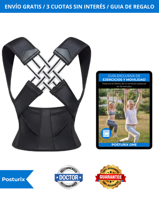 Corrector postural + Guía exclusiva: Anti dolor de espalda, cuello y encorvamiento
