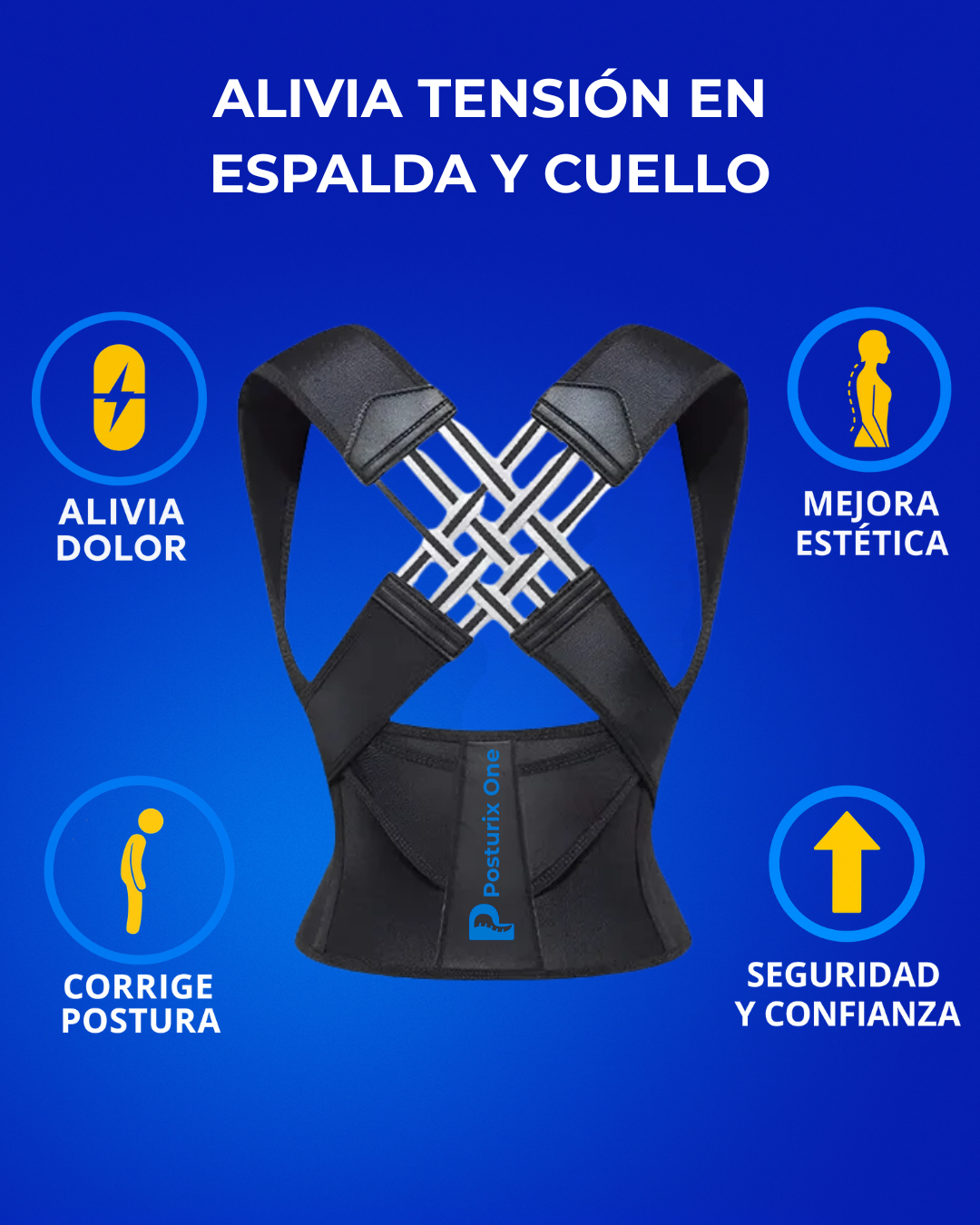 Corrector postural + Guía exclusiva: Elimina dolor de espalda y encorvamiento